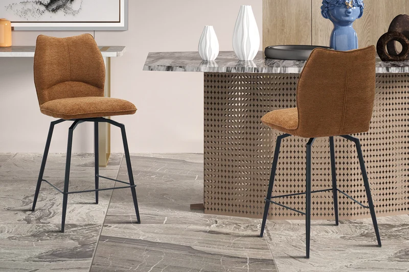 Chaise de comptoir 'Lara' Tissu Ote Sea 500 Pivotant Rouille - 5645_5