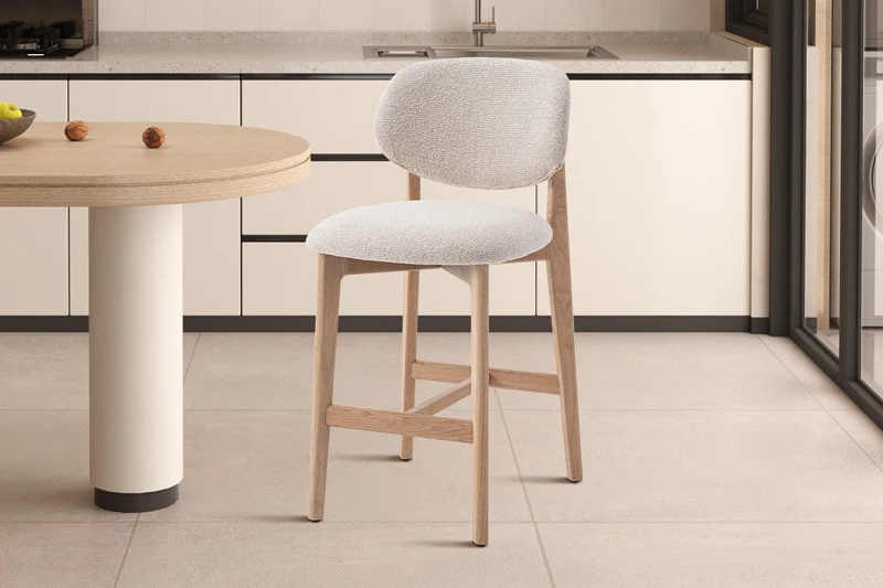 Chaise de comptoir 'Carmen' Chêne Nat. Ote Milan 103 Beige Monté - 5685_1