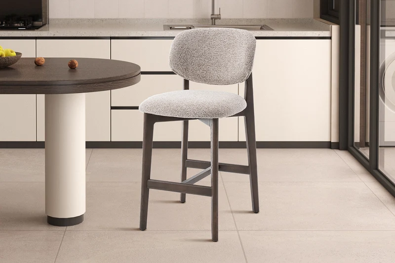 Chaise de comptoir 'Carmen' Chêne Fumé Ote Milan130 Sable Monté - 5685_2