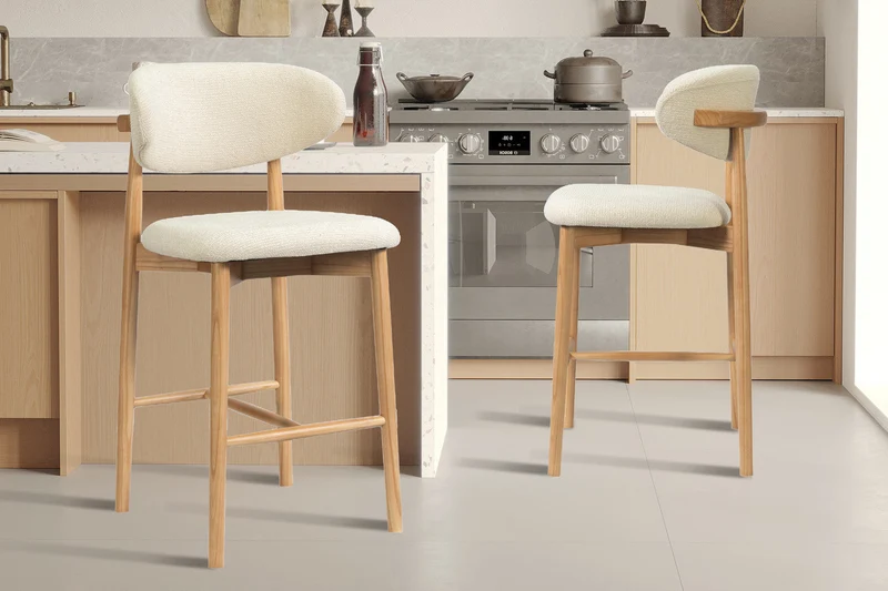 Chaise de comptoir 'Clara' Frêne Naturel Ote Milan 103 Beige - 5700_1