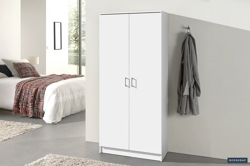 Armoire de rangement 'Ray' 2 portes et 4 étagères Blanc - 6405_1
