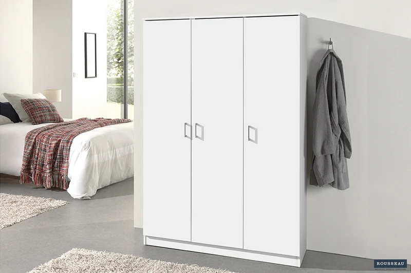 Armoire de rangement 'Ray' 3 portes et 4 étagères Blanc - 6410_1