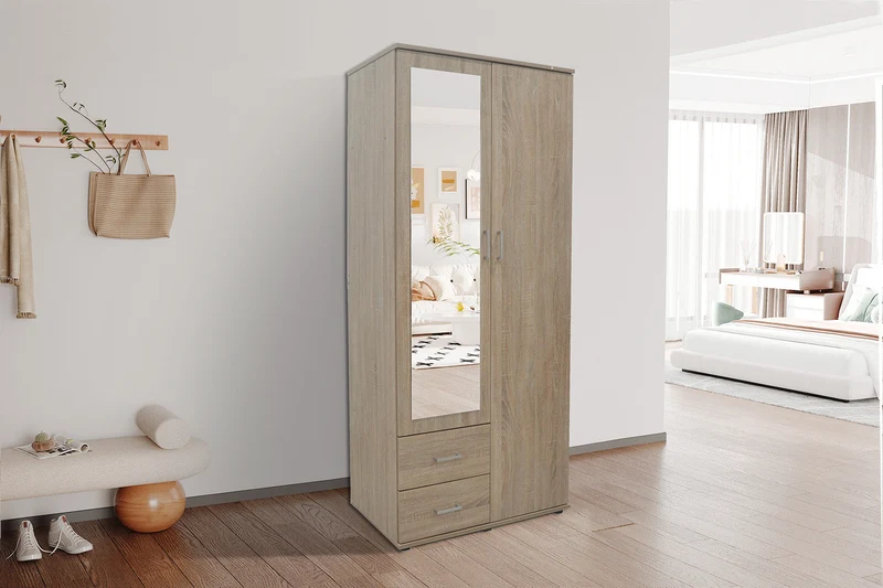 Armoire 'Marc' 2 portes avec miroir Sonoma - 6905_2