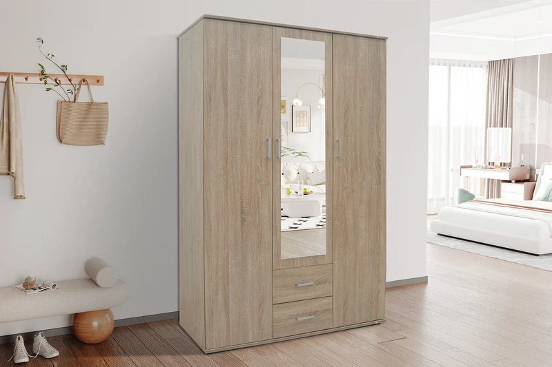 Armoire 'Marc' 3 portes avec miroir Sonoma - 6915_2