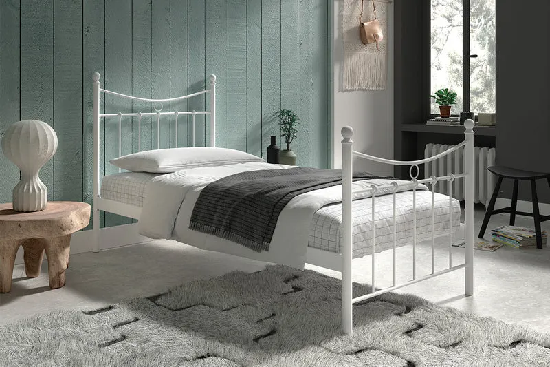 Lit 'Sacha' 90x200 avec sommier Blanc - 88209_1