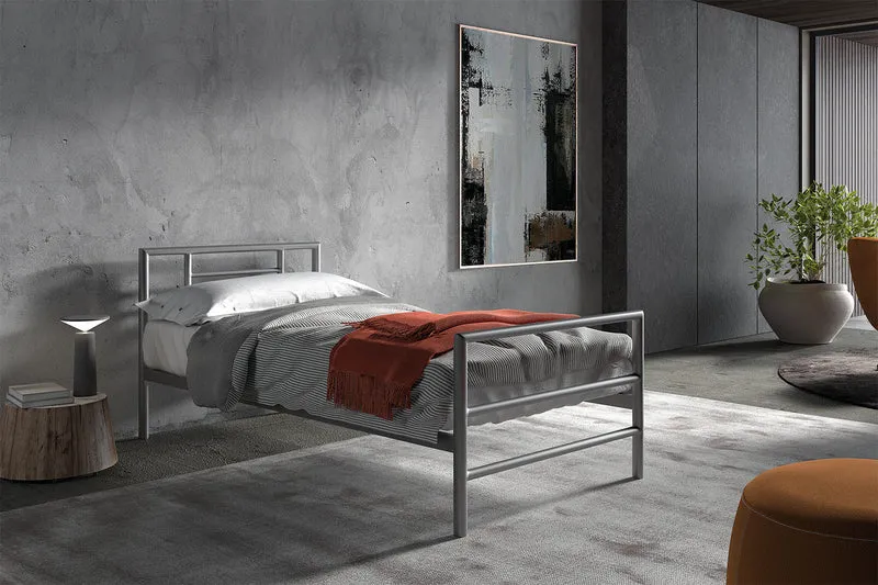 Lit 'Sandro' 90x200 avec sommier Gris - 89409