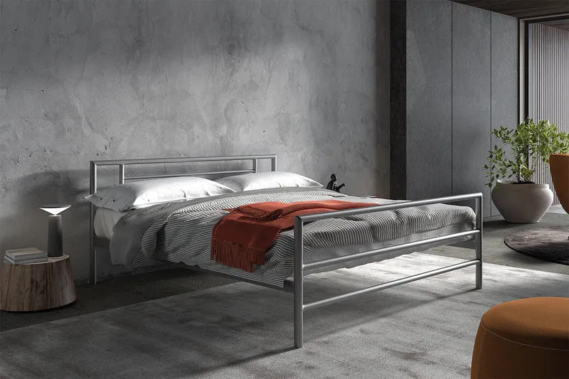 Lit 'Sandro' 160x200 avec sommier Gris - 89416