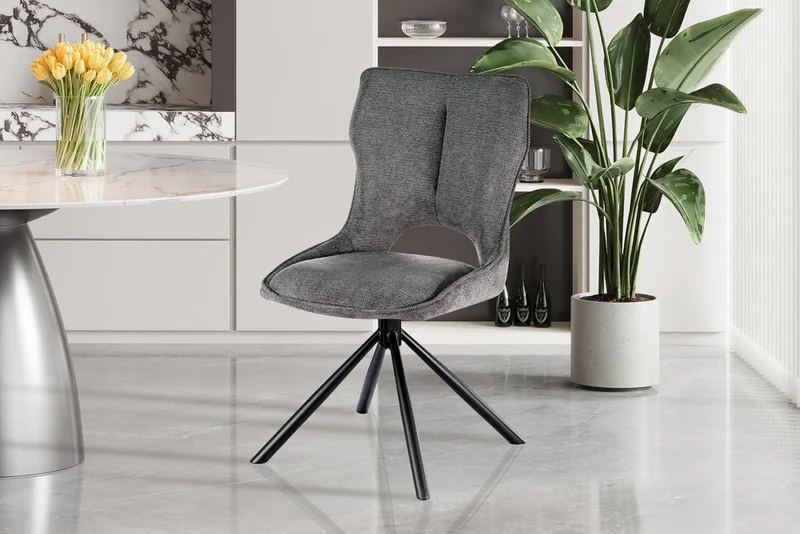 Chaise 'Mori' Pivotant à 0 Tissu Ote Share 456 Gris foncé - 9230_3