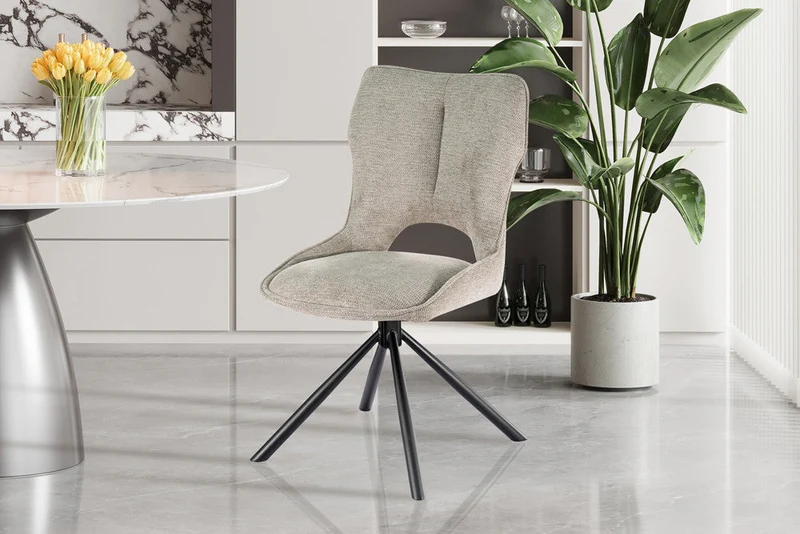 Chaise 'Mori' Pivotant à 0 Tissu Ote Share 160 Gris clair - 9230_4