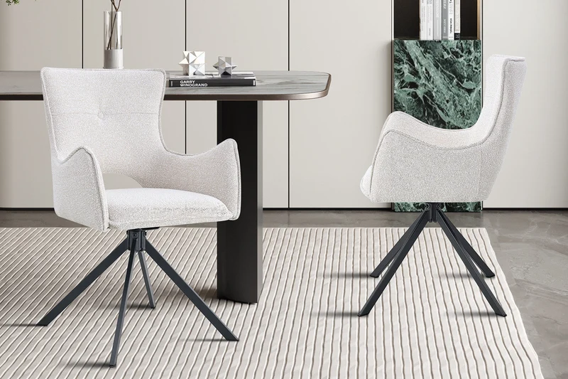 Chaise 'Billy' Pivotant à 0 Tissu Ote Harper 110 Ecru - 9240_1