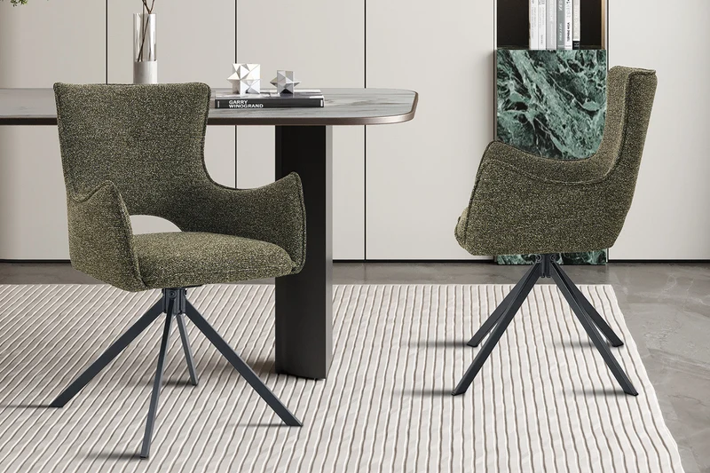 Chaise 'Billy' Pivotant à 0 Tissu Ote Harper 355 Vert - 9240_5