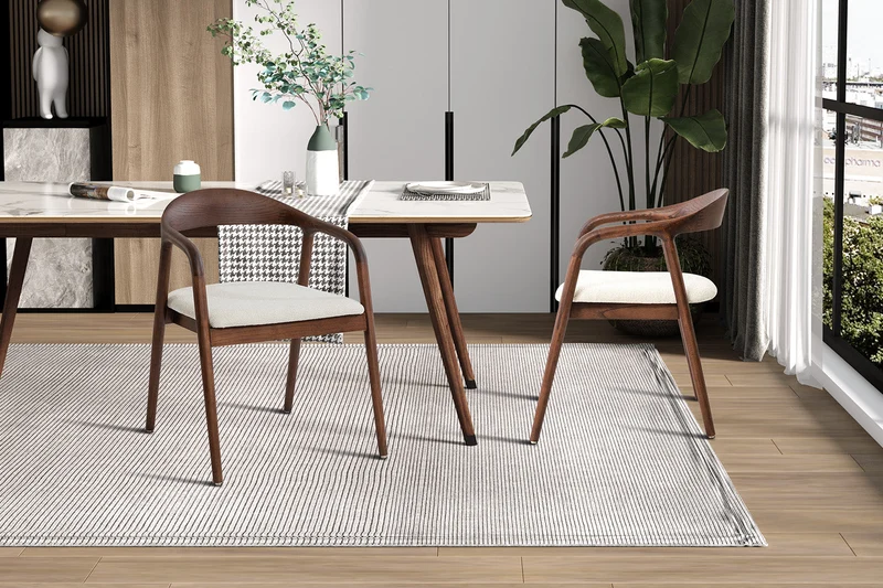 Chaise 'Claire' Frêne Noyer Tissu Ote Milan 103 Beige Monté - 9300_2