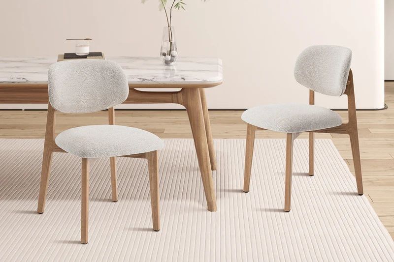 Chaise 'Carmen' Chêne Naturel Tissu Ote Milan 103 Beige Monté - 9302_1