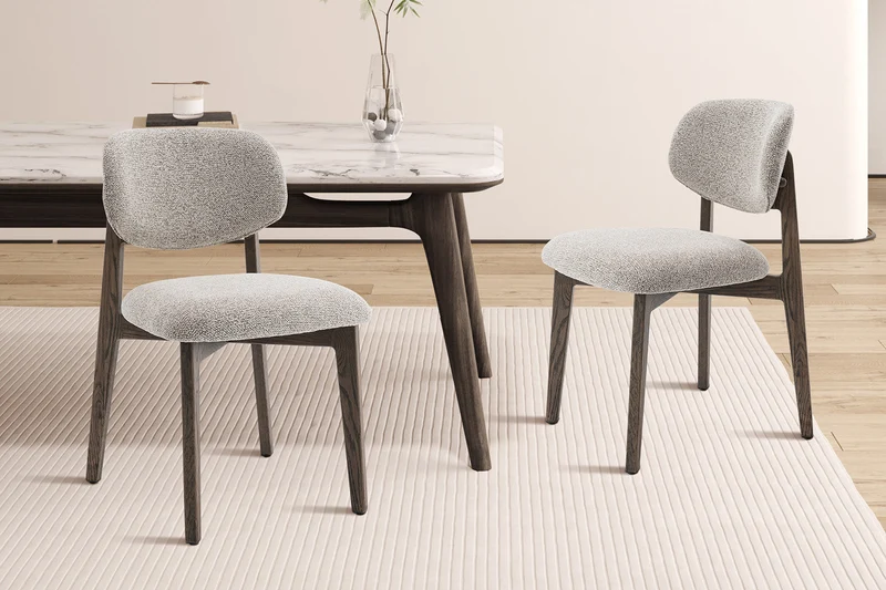 Chaise 'Carmen' Chêne Fumé Tissu Ote Milan 130 Sable Monté - 9302_2