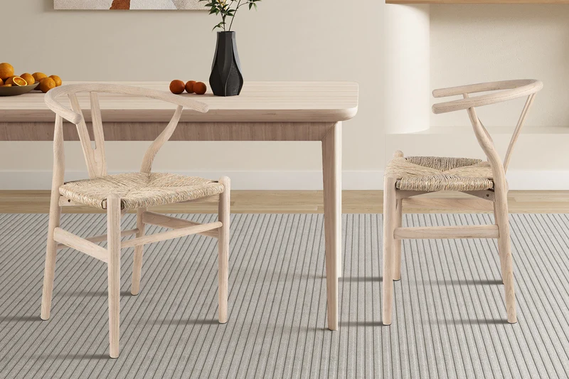 Chaise 'Bart' Bois d'orme avec assisse tissé Monté - 9304_1