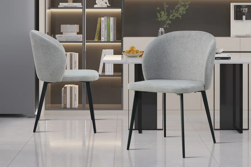 Chaise 'Toledo' Tissu Gris clair - 9450_3