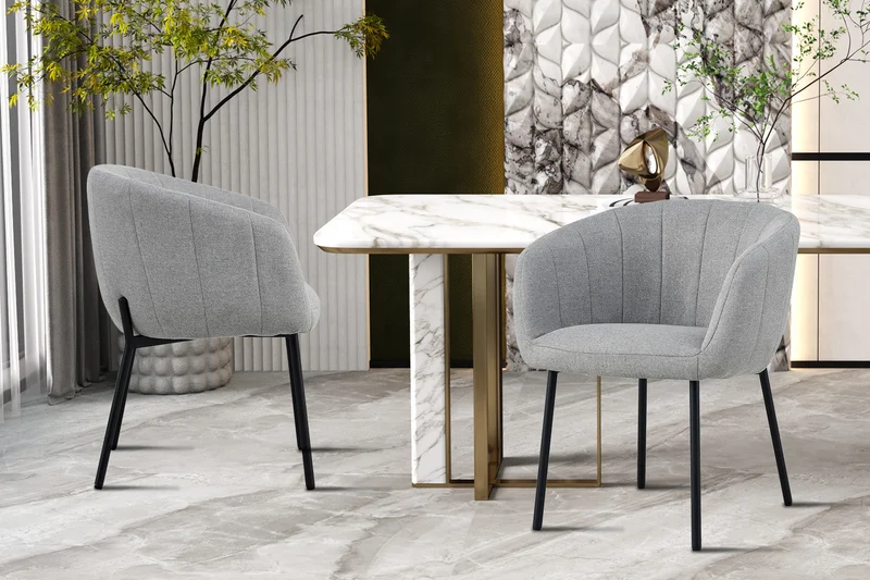 Chaise 'Sevilla' Tissu Gris clair - 9455_3