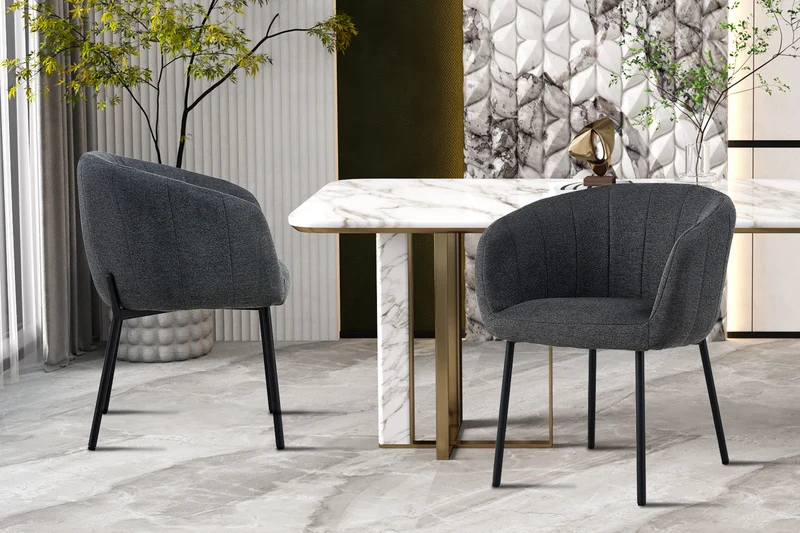 Chaise 'Sevilla' Tissu Gris foncé - 9455_8