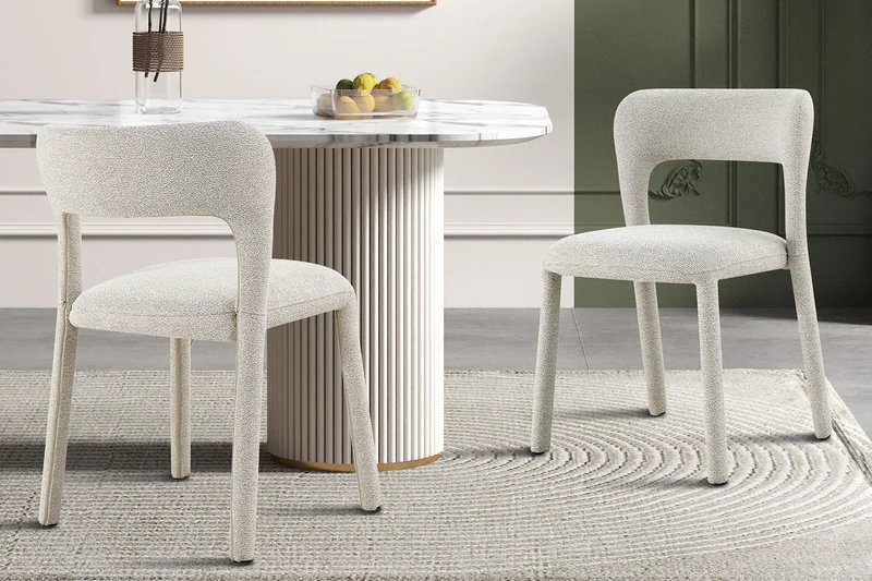 Chaise 'Elvas' Empilables Tissu Ote Sahara 152 Ecru Monté - 9465_1