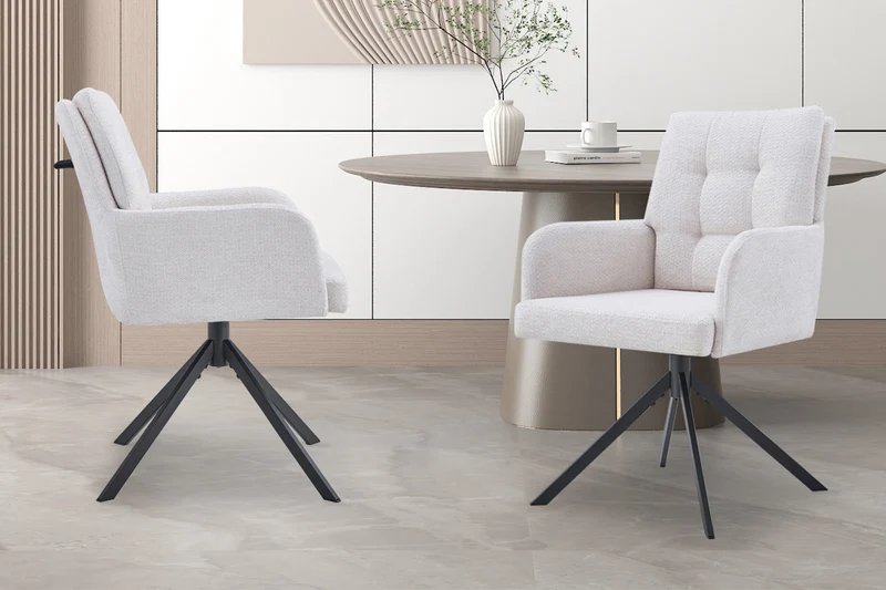 Chaise 'Granada' Pivotant à 0 Tissu Davis Bliss 75-02 Ecru - 9480_1