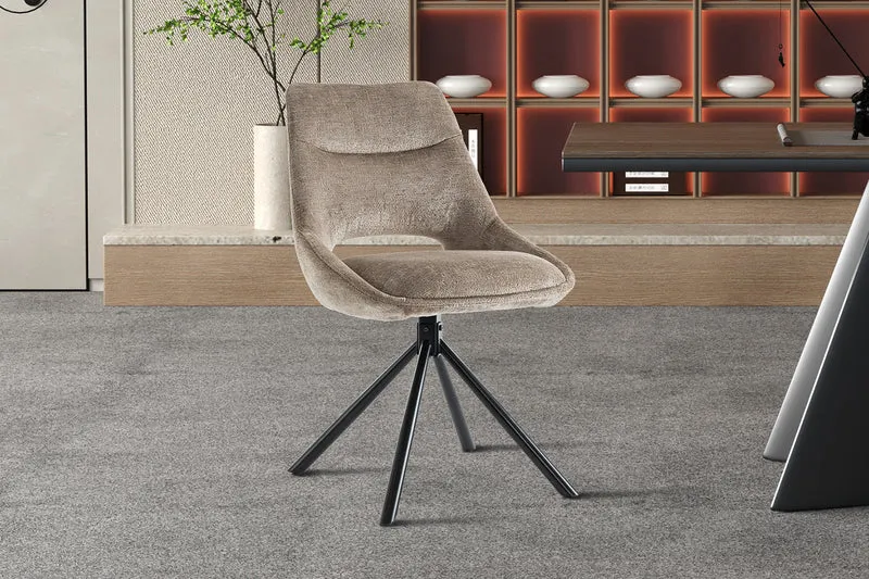 Chaise 'Dante' Tissu Taupe - 9490_2