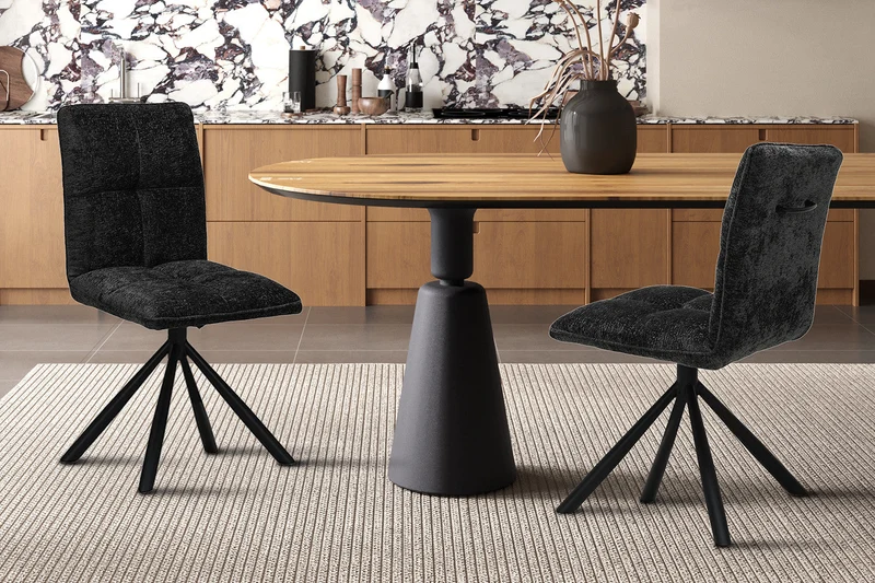 Chaise 'Jack' Pivotant à 0 Tissu Gris foncé - 9495_2