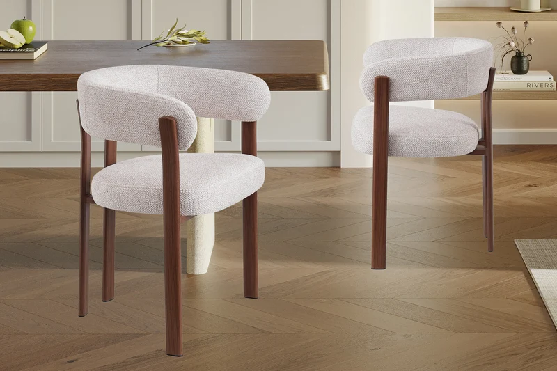 Chaise avec accoudoirs 'Julia' Noyer - Tissu Fabb Leo 23 - 9510_2