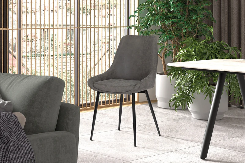 Chaise 'Mirano' PU Gris clair - 9611_4