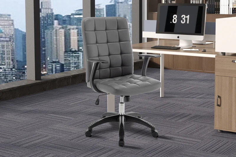 Chaise de bureau 'Luka' Gris PU - 9709_3