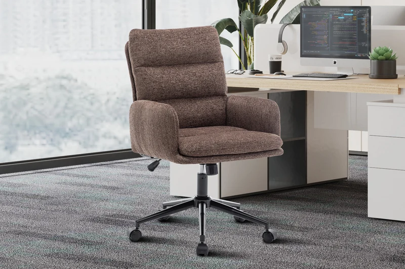 Chaise de bureau 'Aimé' Tissu Fabb Raven 45 Brun - 9719_1