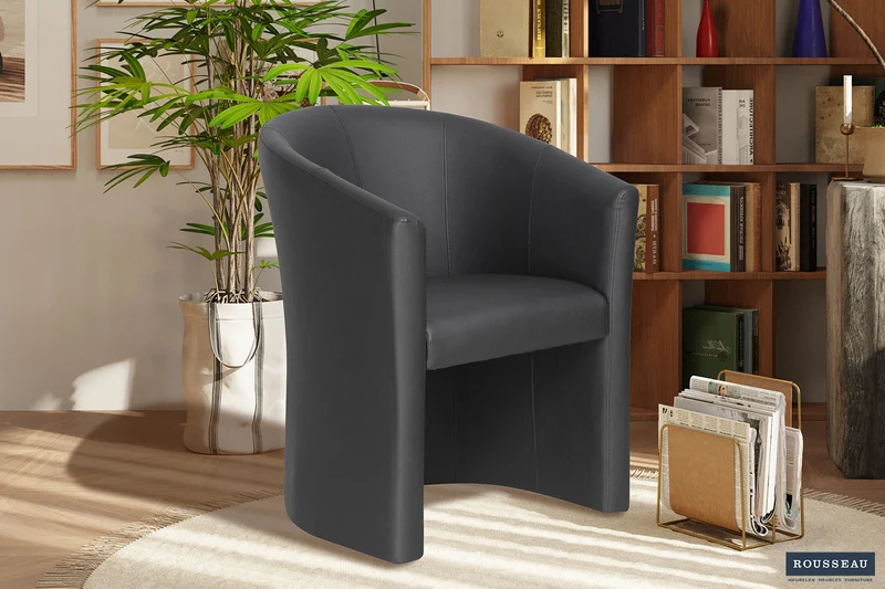 Fauteuil 'Charlie' PU Noir - 9750_1