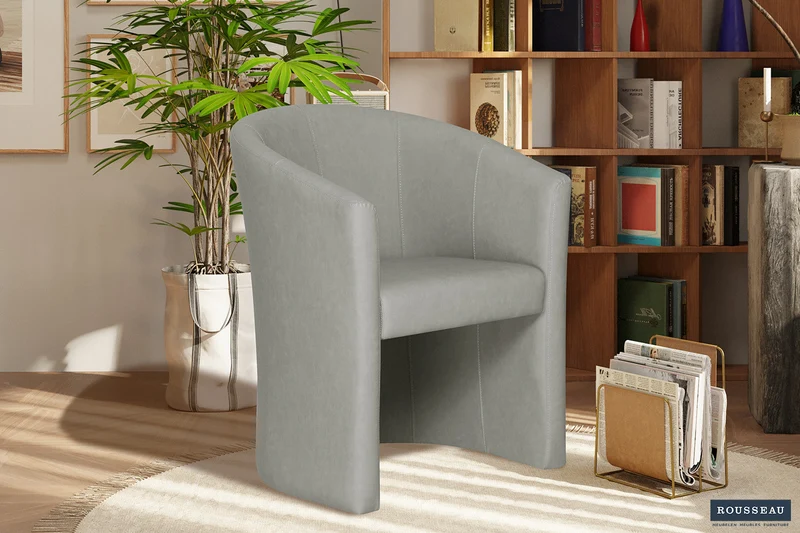 Fauteuil 'Charlie' Vintage PU Gris clair - 9750_3