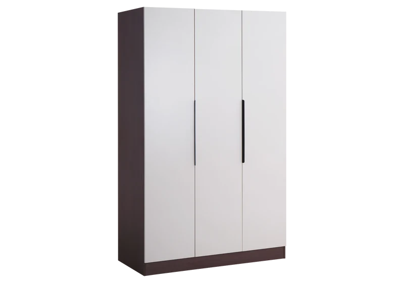 Armoire de rangement 3 portes beige et noyer - Axel