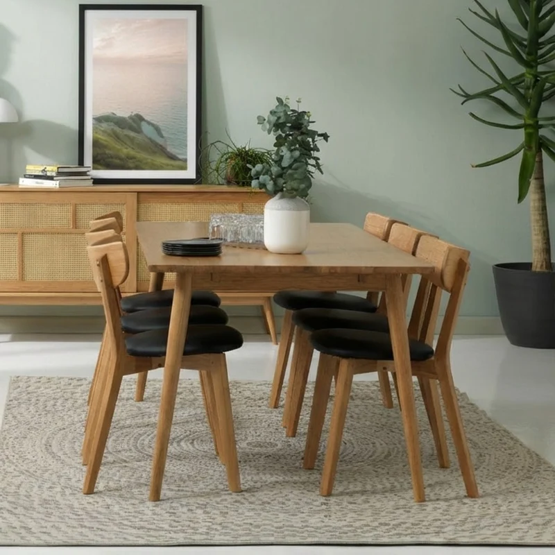 Table à manger 8 personnes 190 cm - Bois - CAPRI