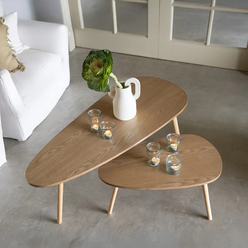 Tables gigognes (lot de 2) - Bois - AMALIA
