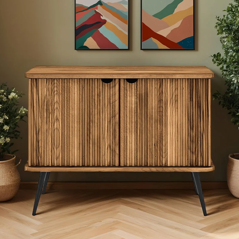 Buffet 97 cm 2 portes - Bois massif hêtre - AMALFI
