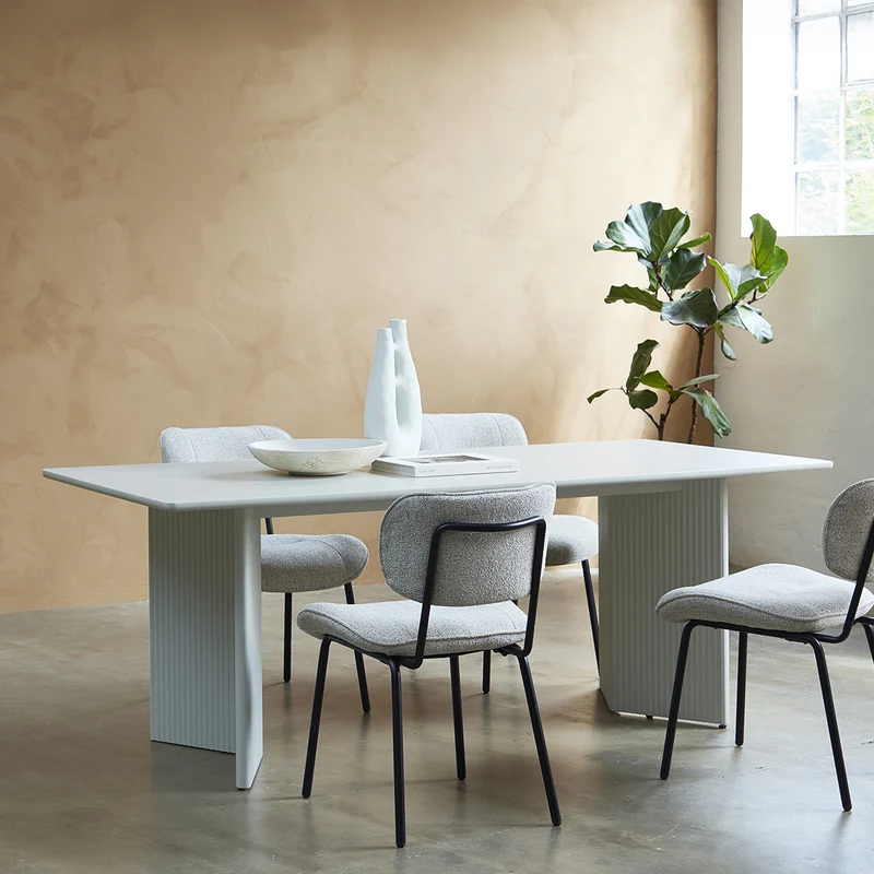 Table à manger 6 personnes 200 cm - Bois gris clair - MIRANO