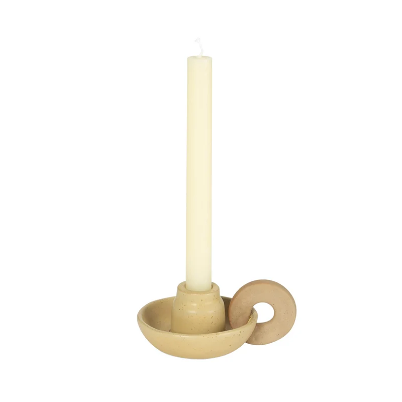 Bougeoir - Céramique beige - NOTTE
