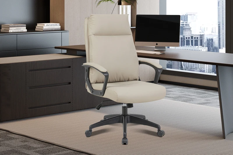 Chaise de bureau 'Samuel' PU nylon Beige - 9760_2