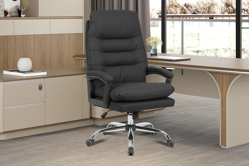 Chaise de bureau 'Daniel' Noir PU - 9765_1