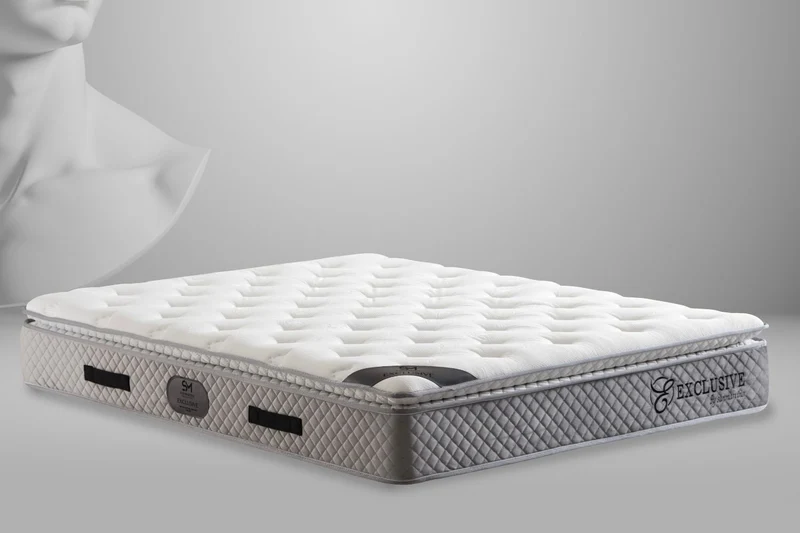 Matelas Ressort avec Surmatelas Gris 32 cm