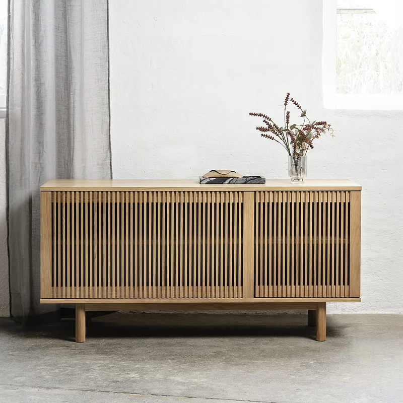 Meuble bas 143 cm 2 portes - Bois - PISA