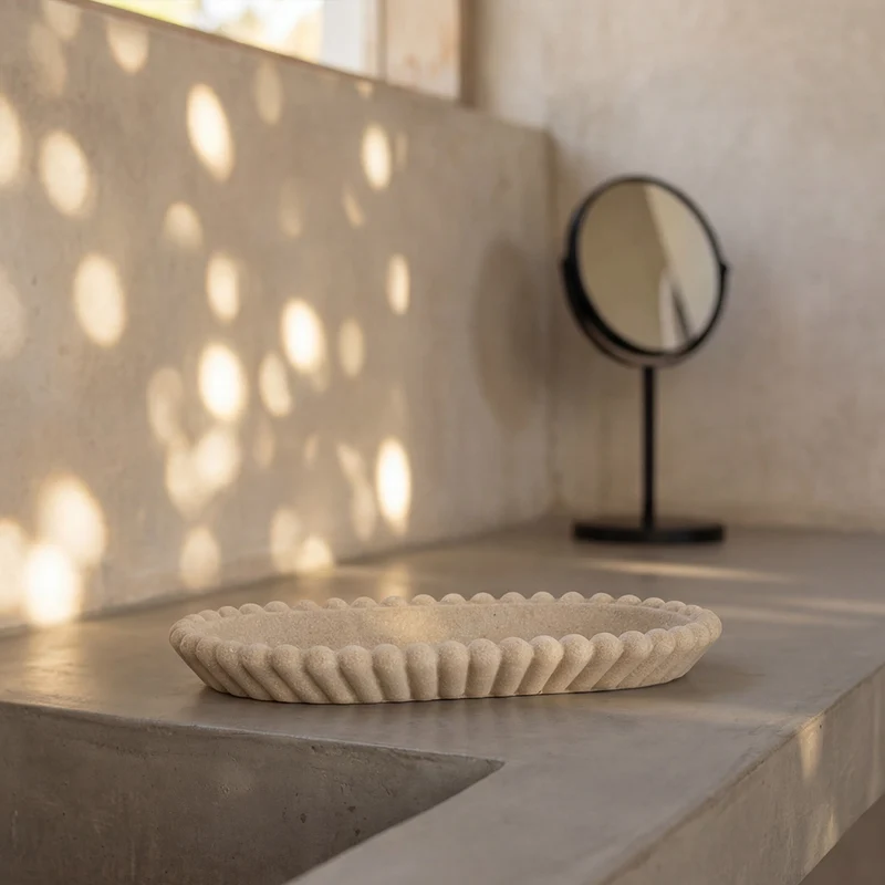 Plateau - Résine beige - LUGANO
