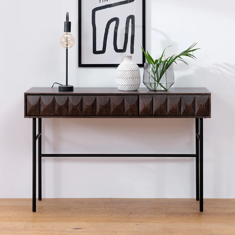 Console 116 cm 1 tiroir - Bois foncé - POSADA