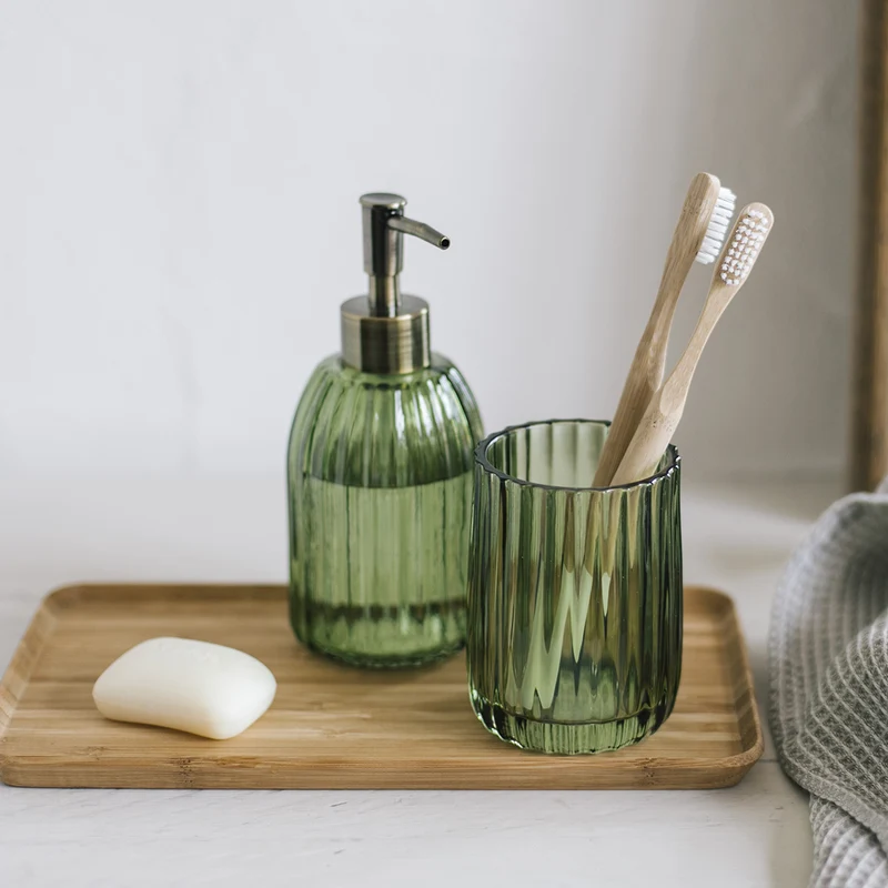 Pot brosse à dents - Verre vert - LIMO