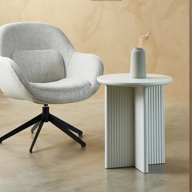 Table d'appoint ronde ø50 cm - Bois gris clair - MIRANO