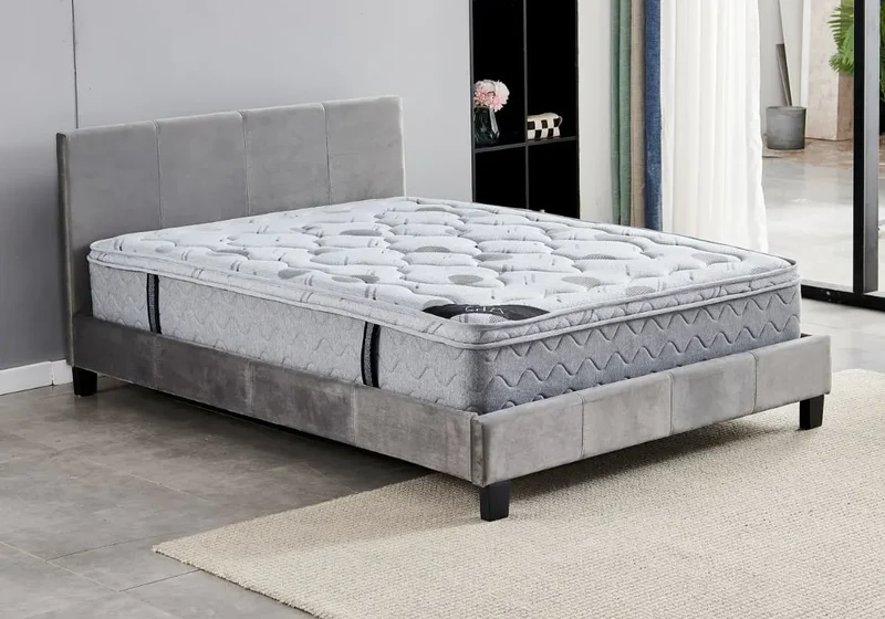 Lit velours gris - Simply
