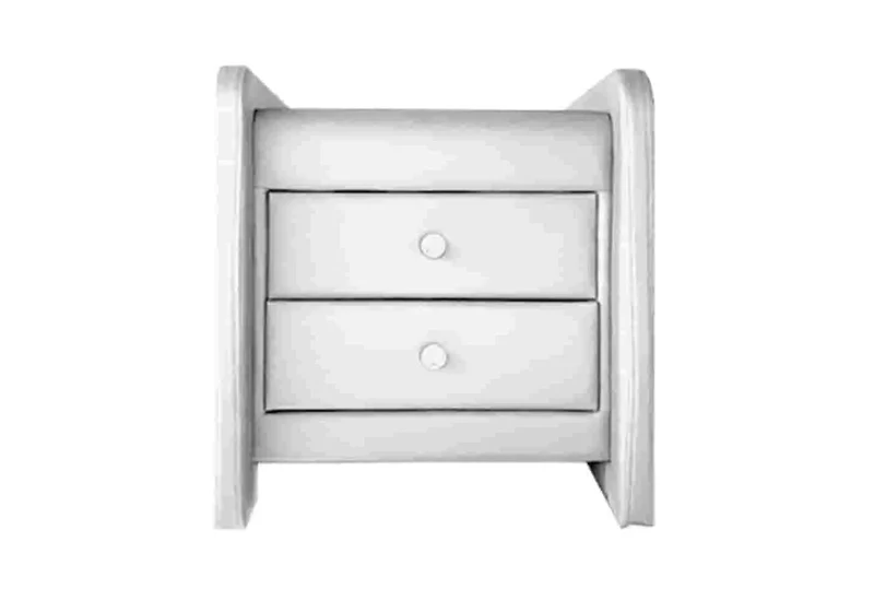 Table chevet design simili blanc - Soft