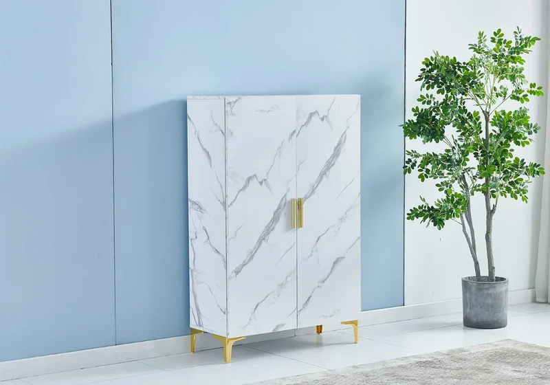 Meuble rangement marbre blanc - Maya