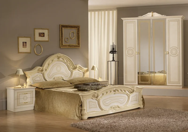Chambre complète laquée beige LOIS